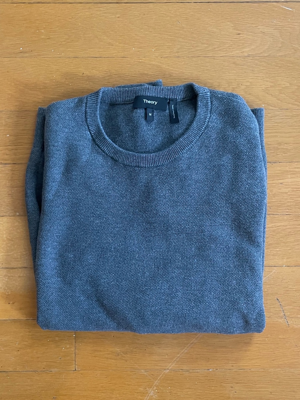 Theory Riland Gray Crewneck Sweater